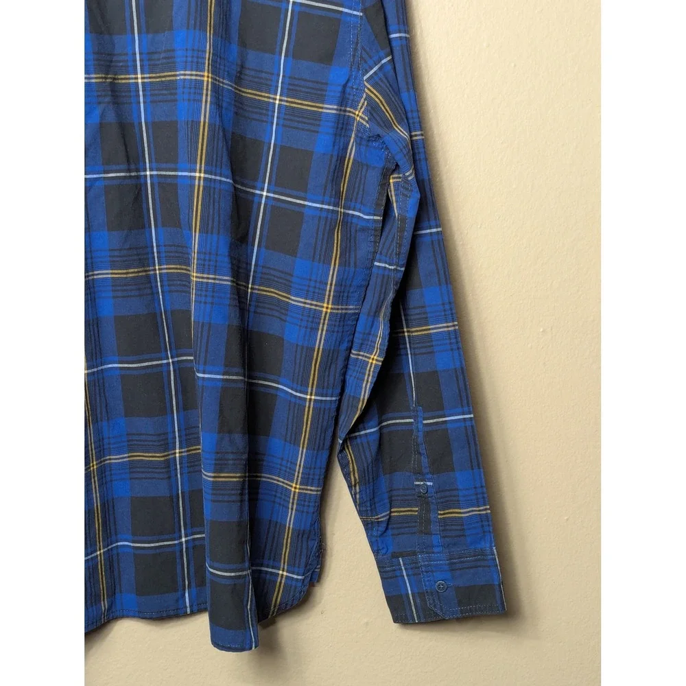 Levi's Button Down Shirt Mens XXL Blue Black Plaid Flannel Style Long Sleeve L
